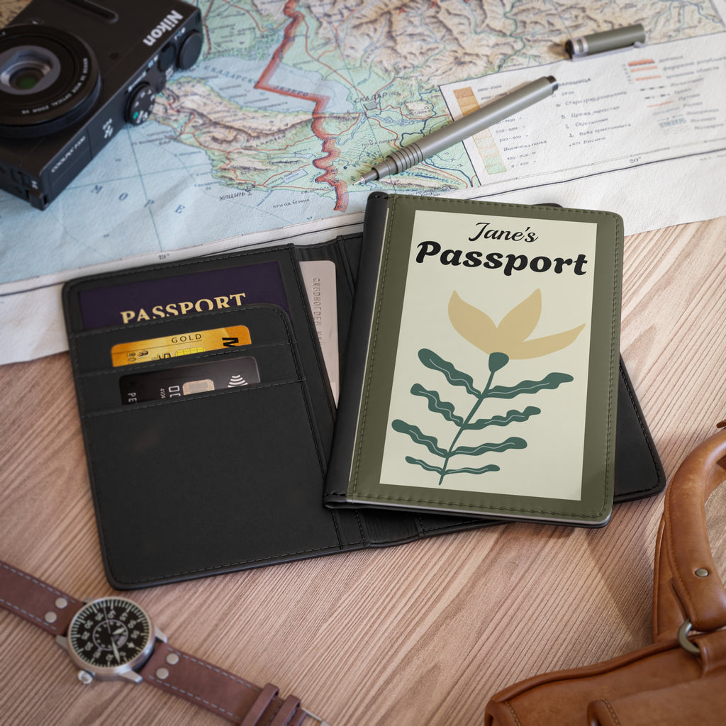 Personalized Floral Passport Cover – "Jane’s Passport" Travel Document Holder